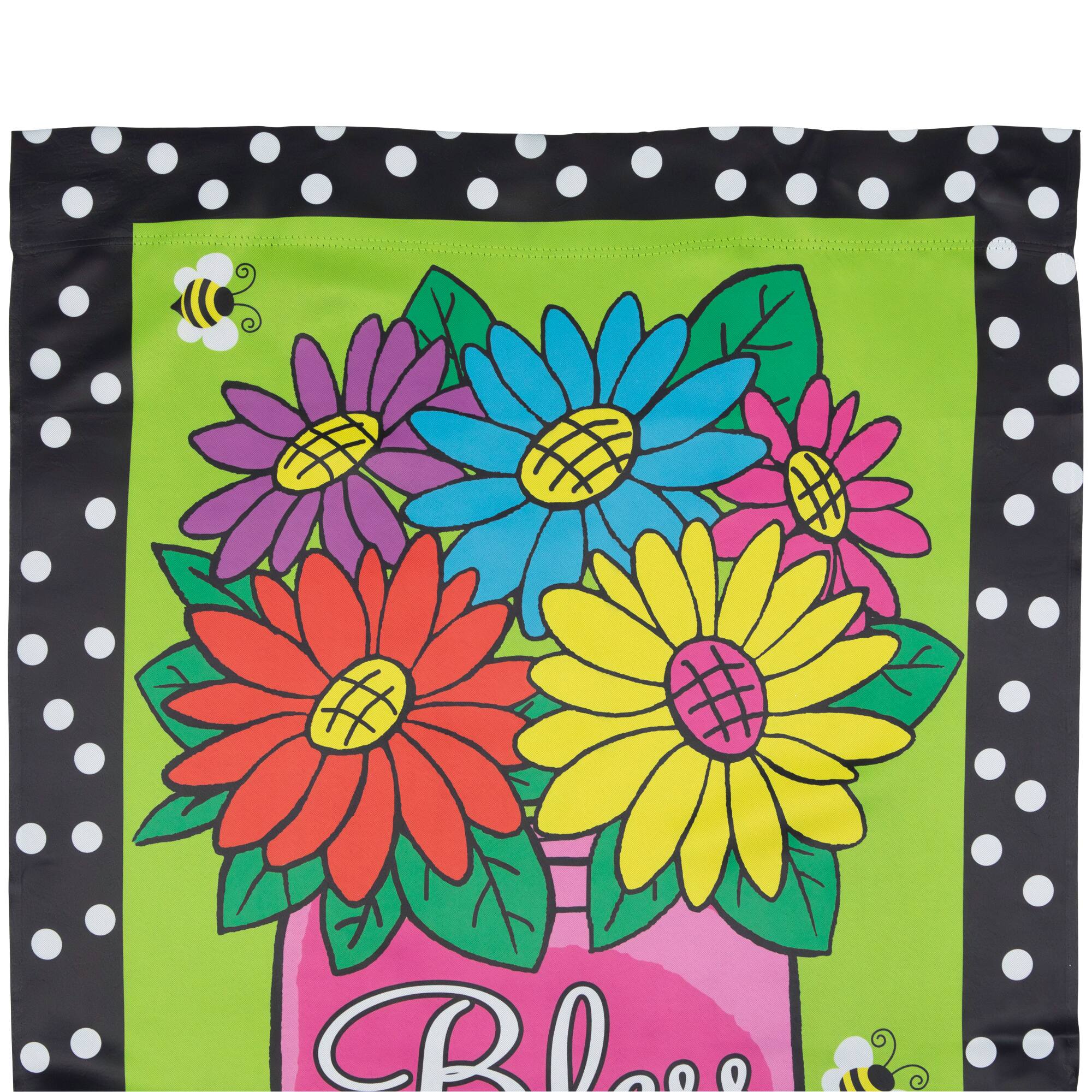 Bless this Home Bouquet with Vase Outdoor House Flag 28" x 40"
